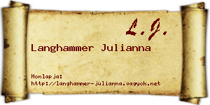 Langhammer Julianna névjegykártya