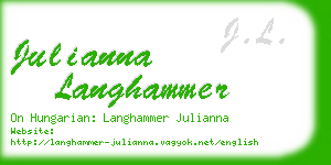 julianna langhammer business card